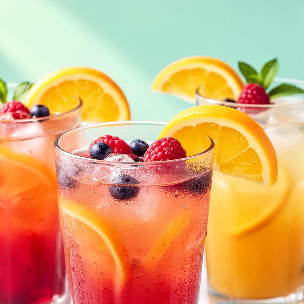 Colorful summer cocktails